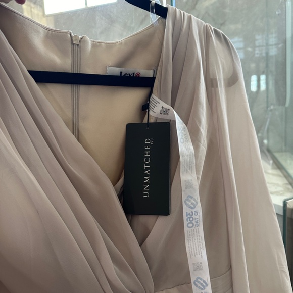 New with tags beige formal  gown “Nancy” from Unmatched byu - Picture 6 of 9